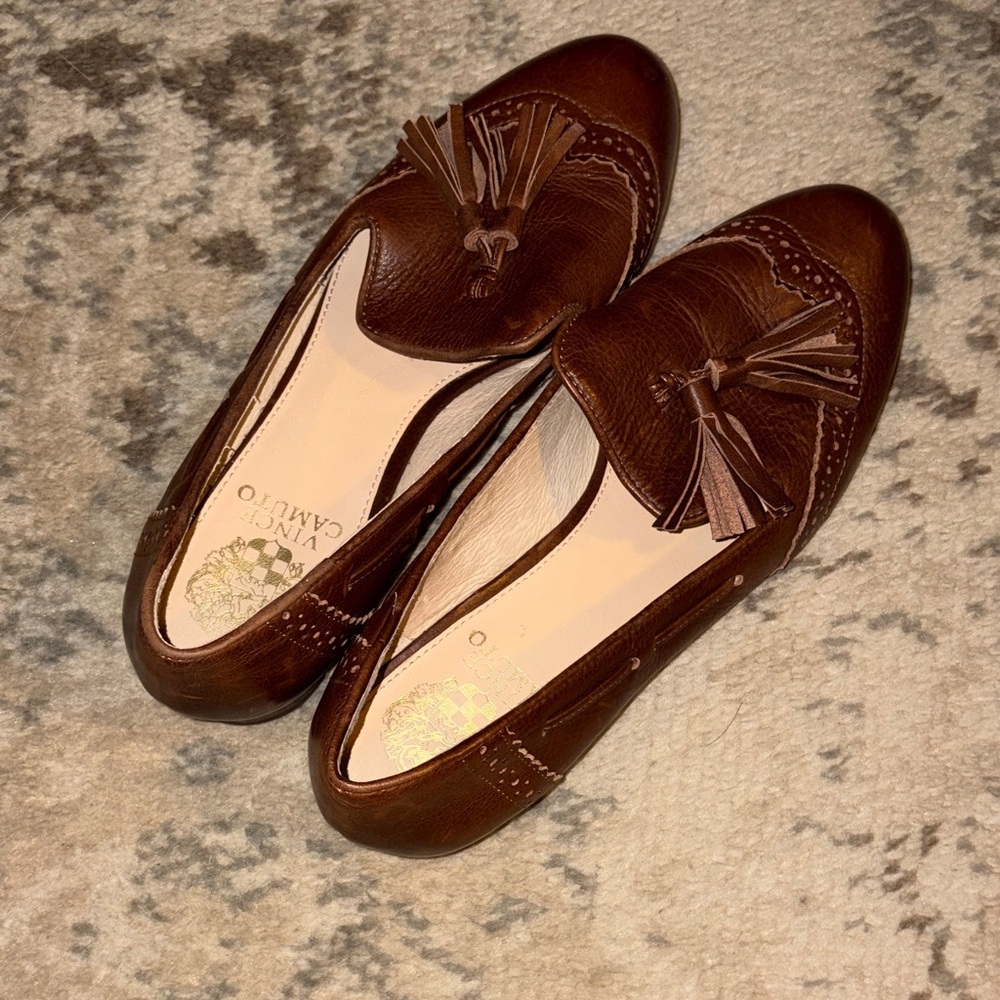 Vince Camuto Dark Brown Tassel Loafers